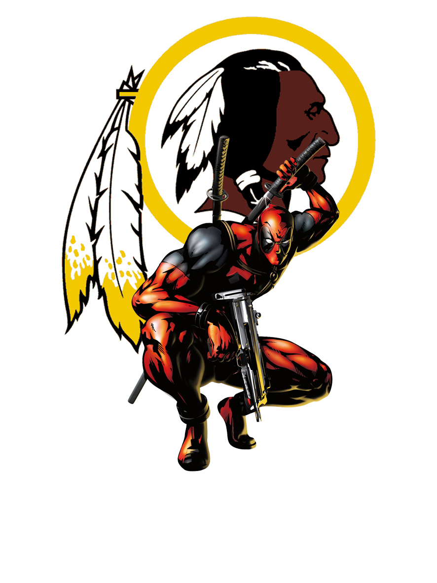 Washington Redskins Deadpool Logo vinyl decal